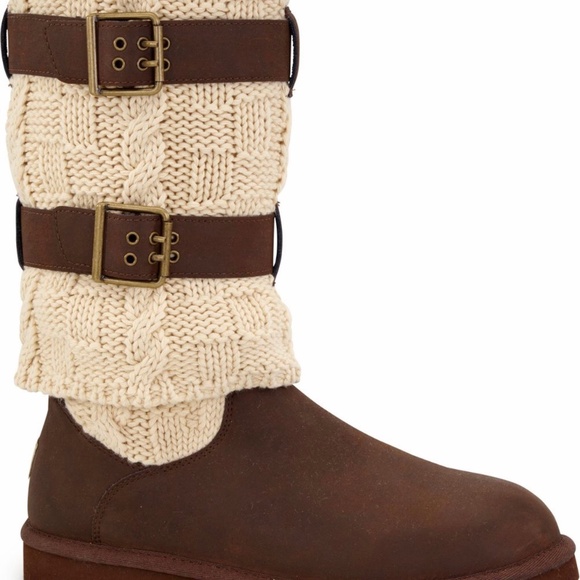 UGG Shoes - Ugg Australia Cassidee Buckle Cable Knit Boots 7